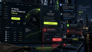 Common crypto scams to avoid hero image showing warning signs