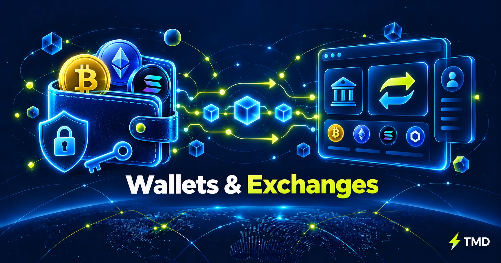 Crypto wallets and exchanges guide covering custody, private keys, security and platform safety.