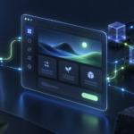 Illustration of a Web3 wallet connected to a decentralized application interface and blockchain network