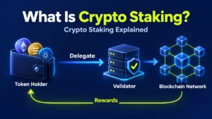 Beginner guide explaining crypto staking, proof of stake, validators and staking rewards.